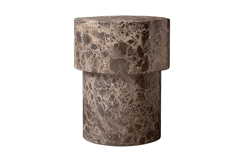 طاولة زاوية ذات عمودين باللون الأرجواني والأحمر