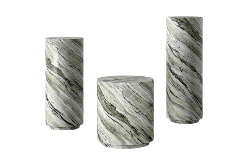 طاولة زاوية أسطوانية من اليشم على شكل سحابة