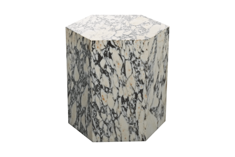 طاولة زاوية رخامية بنمط سداسي ملون