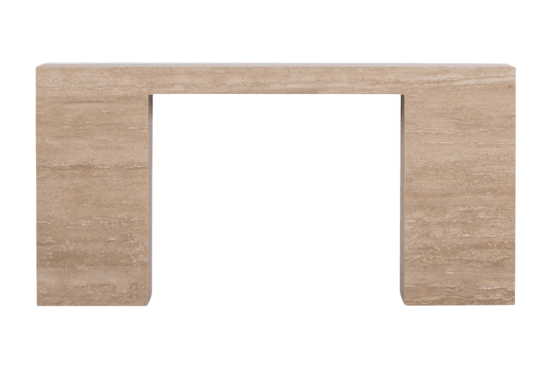 طاولة جانبية رخامية طويلة ذات ساق مربعة