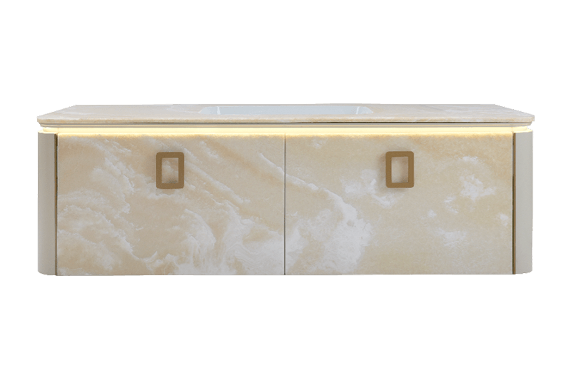 خزانة رخامية منقوشة ذات درج مزدوج