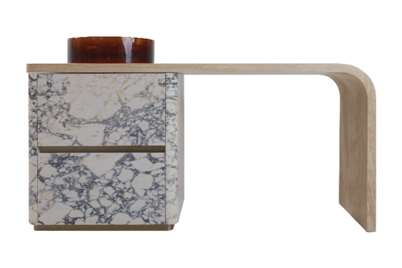 خزانة جانبية خاصة من الرخام بنقشة حجرية