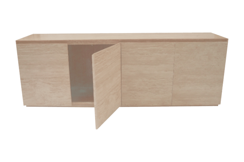 خزانة رخامية منخفضة بسيطة باللون البني الفاتح