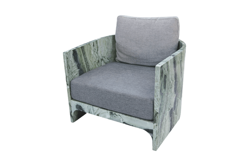 أريكة رخامية مفردة بسيطة باللون الرمادي الفاتح