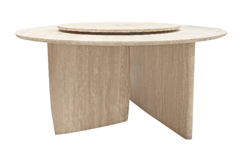 طاولة رخامية بسيطة ذات ثقب أبيض فائق الإسفين