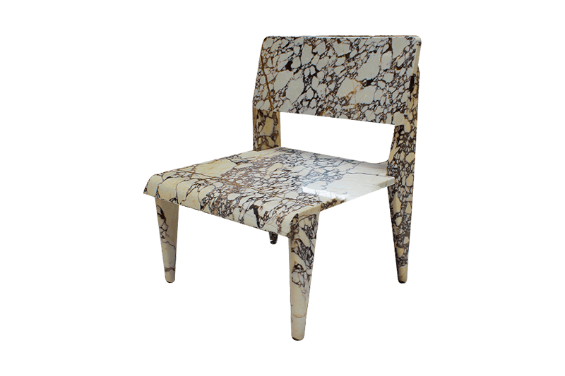 كرسي رخامي خشبي مفرد