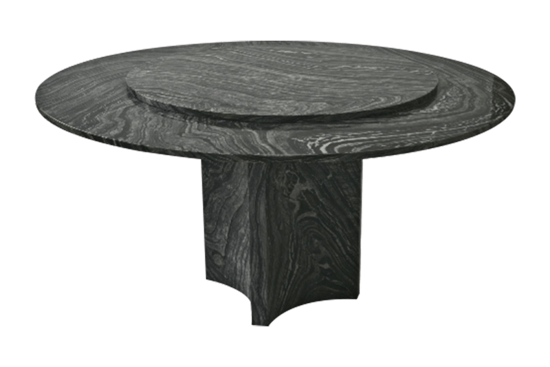 طاولة رخامية بنمط جذري باللونين الأبيض والأسود