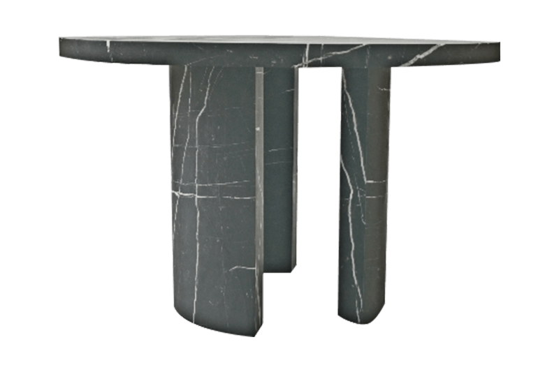 طاولة رخامية ذات خط شبكي باللون الرمادي الداكن