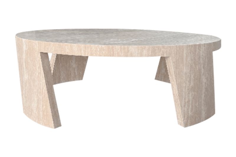 طاولة قهوة رخامية هندسية باللون الأبيض العاجي