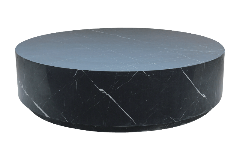طاولة قهوة رخامية باللون الأسود من اليشم الفضي