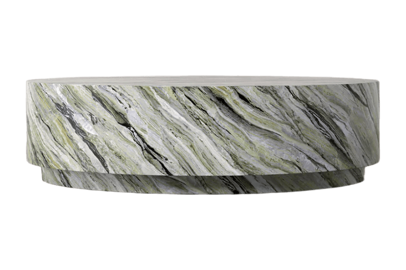 طاولة قهوة من الرخام الحجري باللون الأخضر