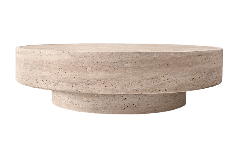 طاولة قهوة من الرخام المغلف باللون البني الدافئ