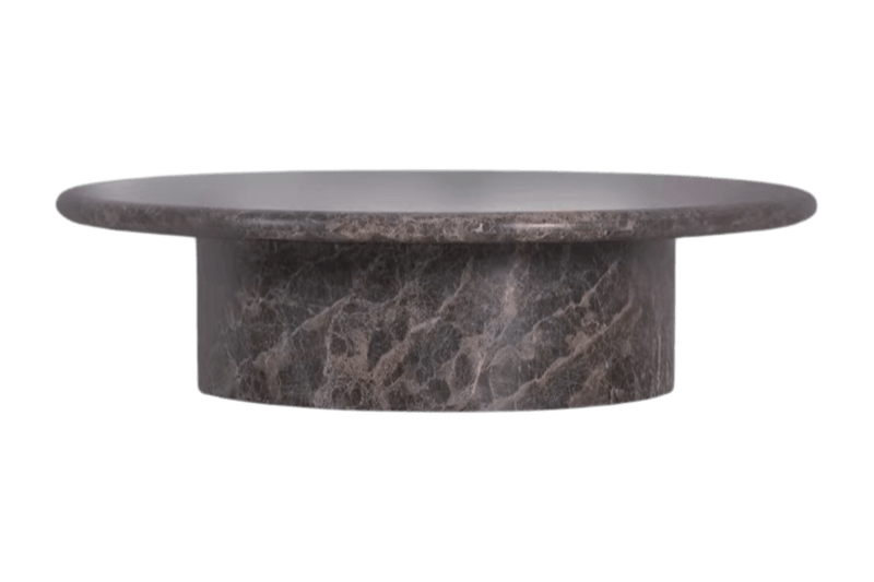 طاولة قهوة من الرخام الصخري باللون البني الداكن