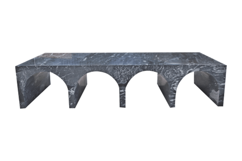 طاولة قهوة رخامية رمادية داكنة