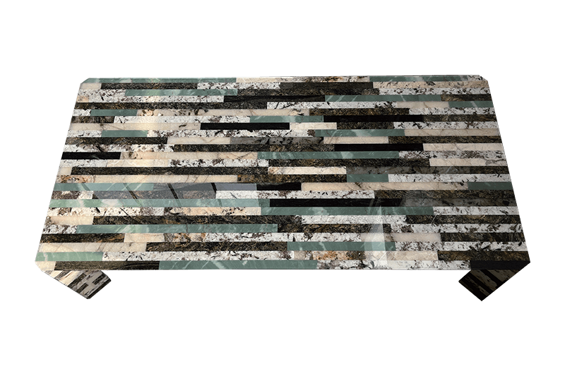 طاولة قهوة رخامية متعددة الطبقات بألوان متعددة