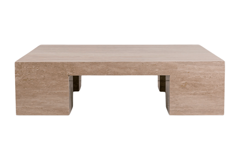 طاولة قهوة رخامية ذات إطار صلب باللون البني الدافئ