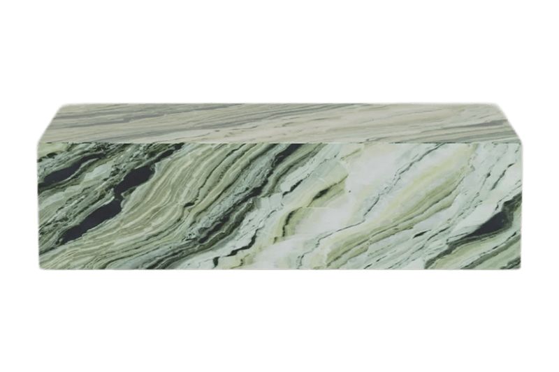 طاولة قهوة رخامية مبلطة باللون الأخضر