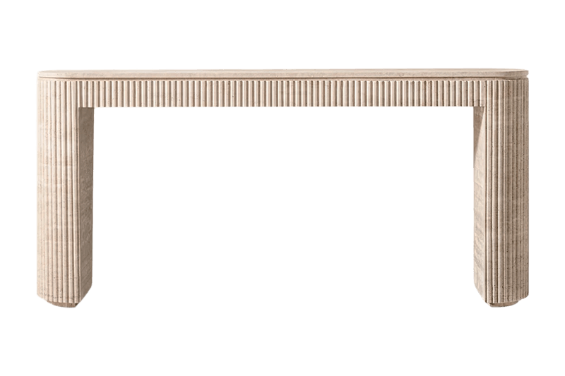 طاولة مستطيلة من الرخام البني الفاتح