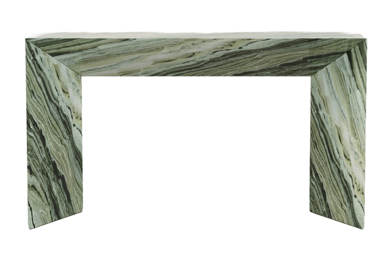 طاولة رخامية بإطار منقوش باللون الأخضر