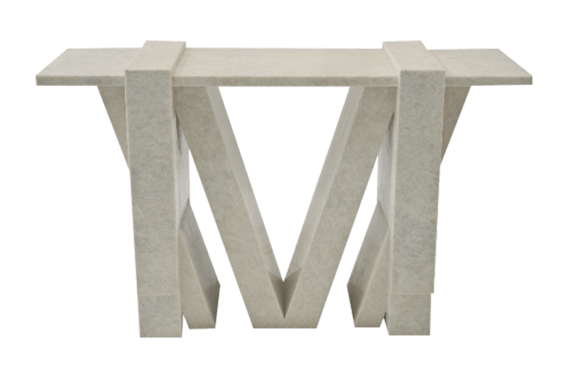 طاولة رخامية مزدوجة على شكل حرف V