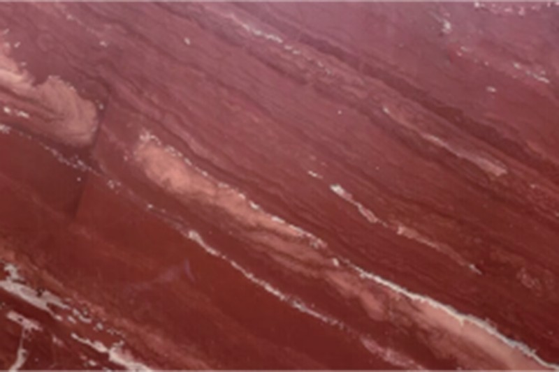 طاولة زاوية رخامية مجوفة باللونين الأرجواني والأحمر