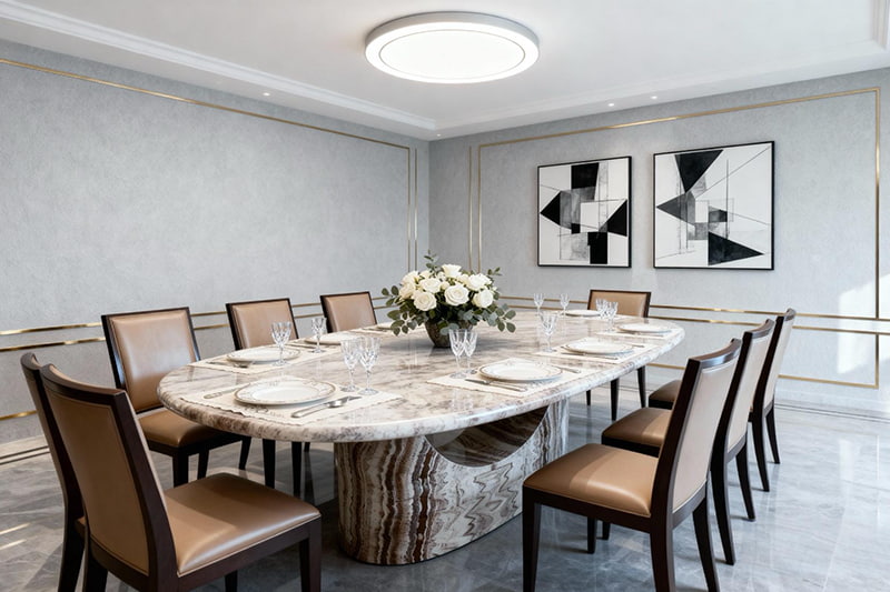 طاولة رخامية على شكل حجر رماد وكهف قمر وعلامة