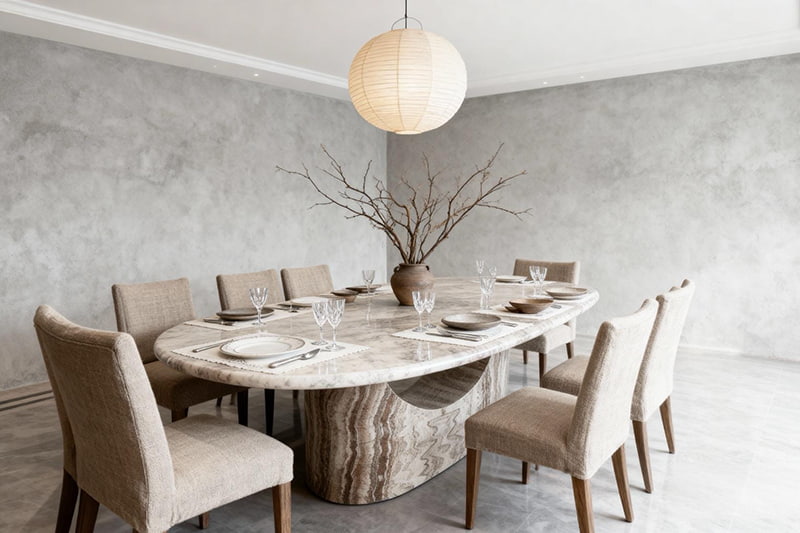 طاولة رخامية على شكل حجر رماد وكهف قمر وعلامة